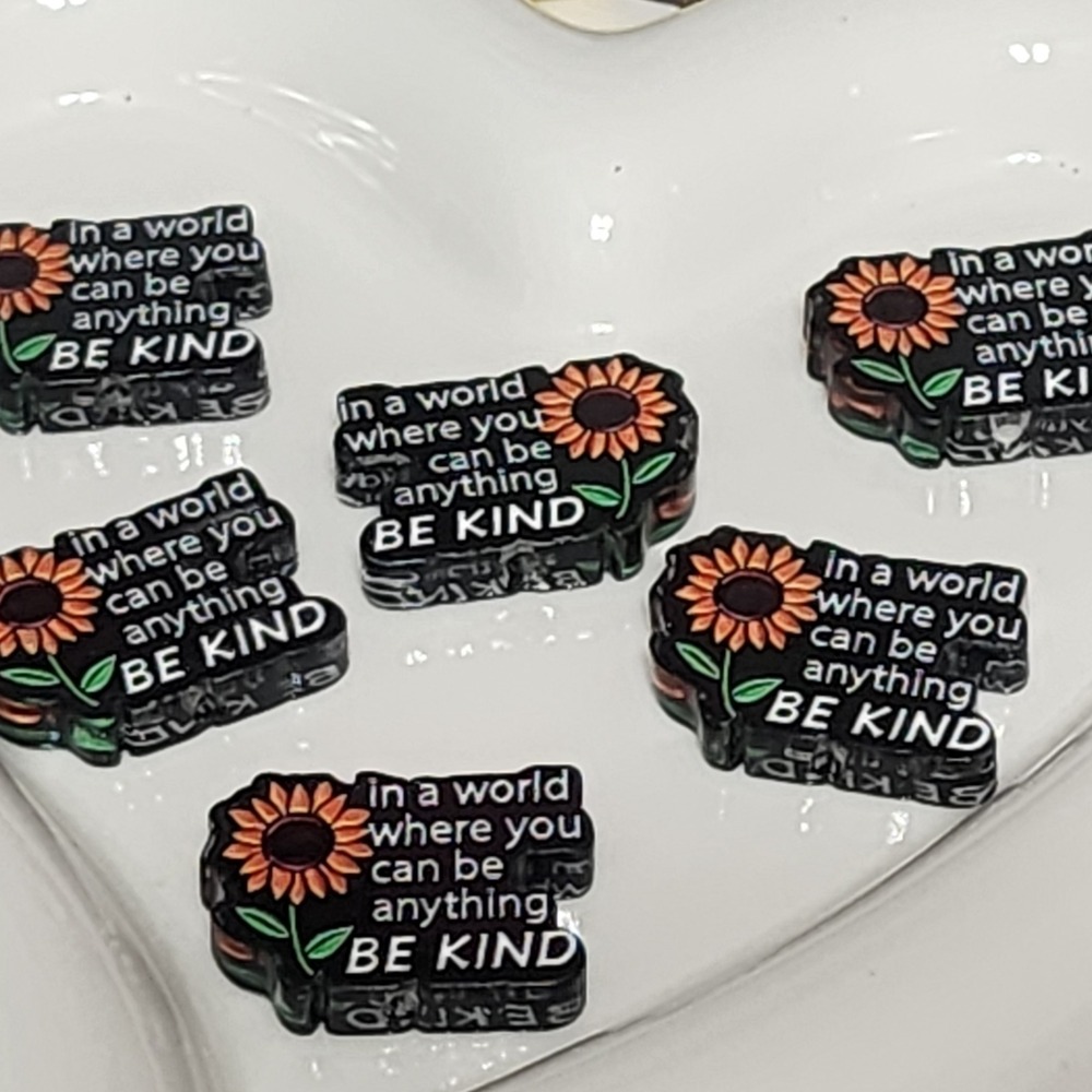Be Kind Beads 2 Pcs Focal Bead Beaded Pen Jewelry Making Charms Acrylic